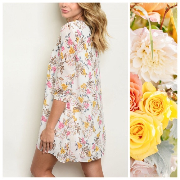 *CLEARANCE* Vintage Rose Tunic Mini Dress - Picture 2 of 8